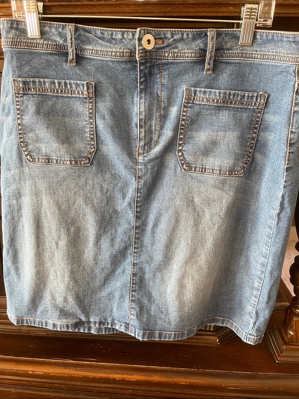 Classic Light Wash Denim Skirt
